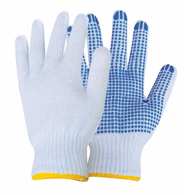 Cotton Knitted Work Gloves with One Side dotted