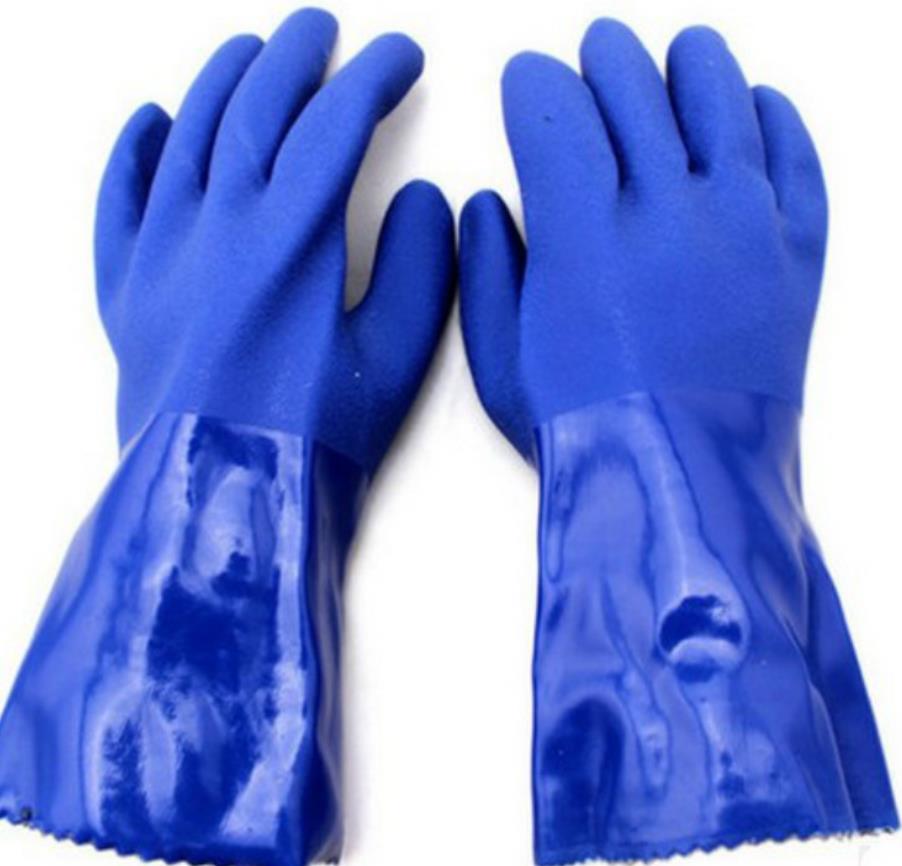 Chemical resistant PVC dipping industrial gloves