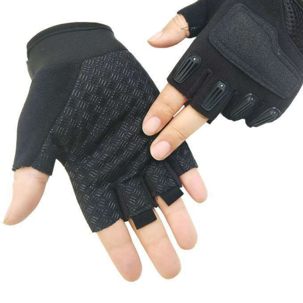 Sports army tactical hard knuckle half finger gloves