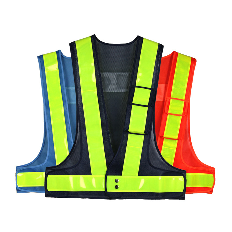 High visibility black color security reflective vest