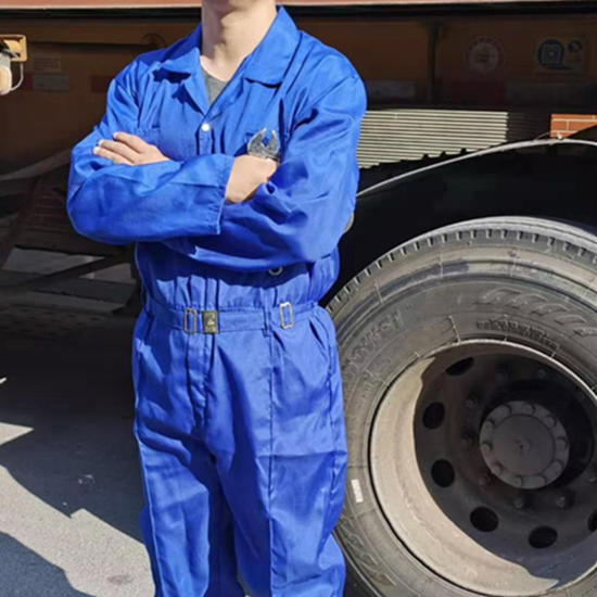Logo custom worker coverall blue cotton jumpsuit