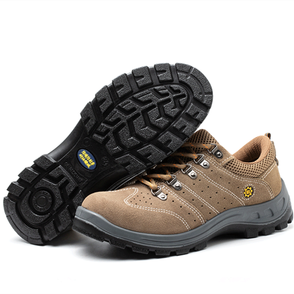 Low ankle oil acid resistant anti slip suede leather steel toe prevent puncture men protectiive safety work shoes