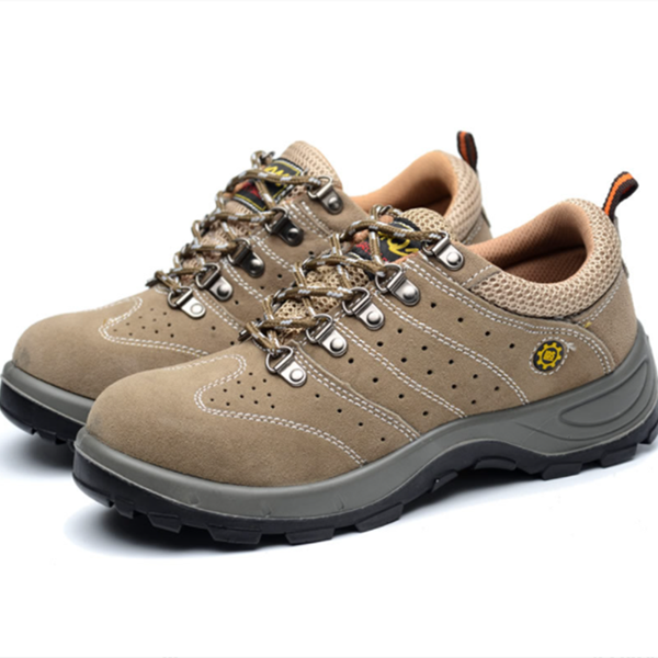 Low ankle oil acid resistant anti slip suede leather steel toe prevent puncture men protectiive safety work shoes