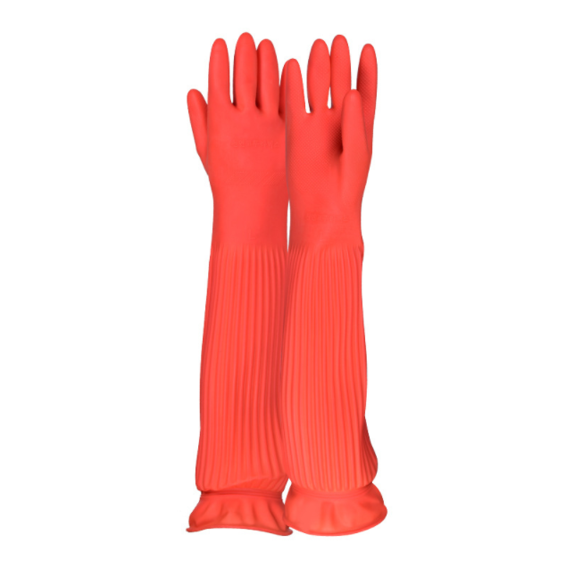 Long sleeve cleaning rubber gloves