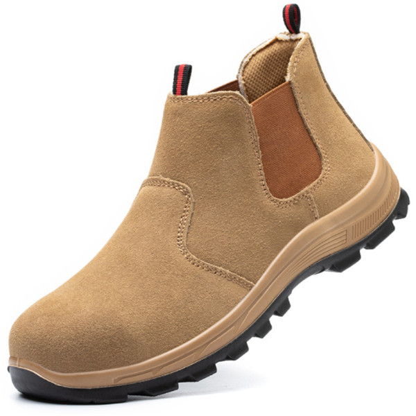 Durable suede cow leather PU outsole safety shoes