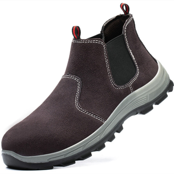 Durable suede cow leather PU outsole safety shoes