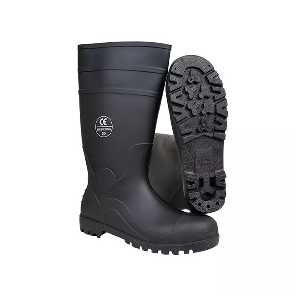 Water oil resistant steel toe puncture proof black safety gumboot