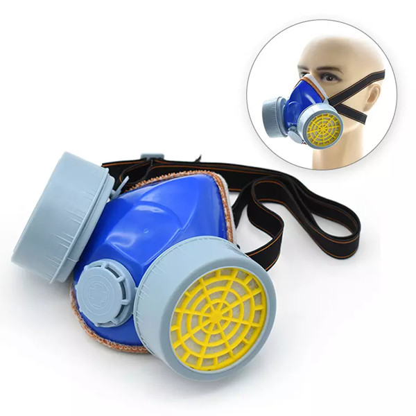 Dual cartridge gas mask respirator