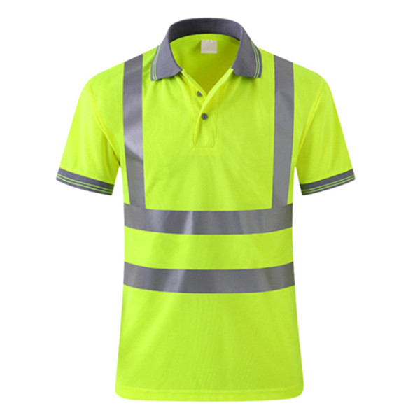 High visibility reflective T-shirt with collar 