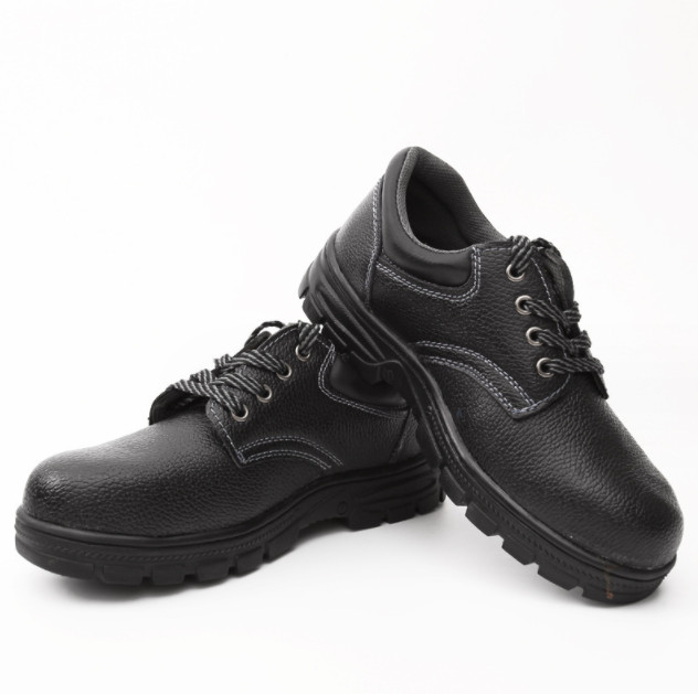 Low ankle industrial construction work genuine leather safety shoes