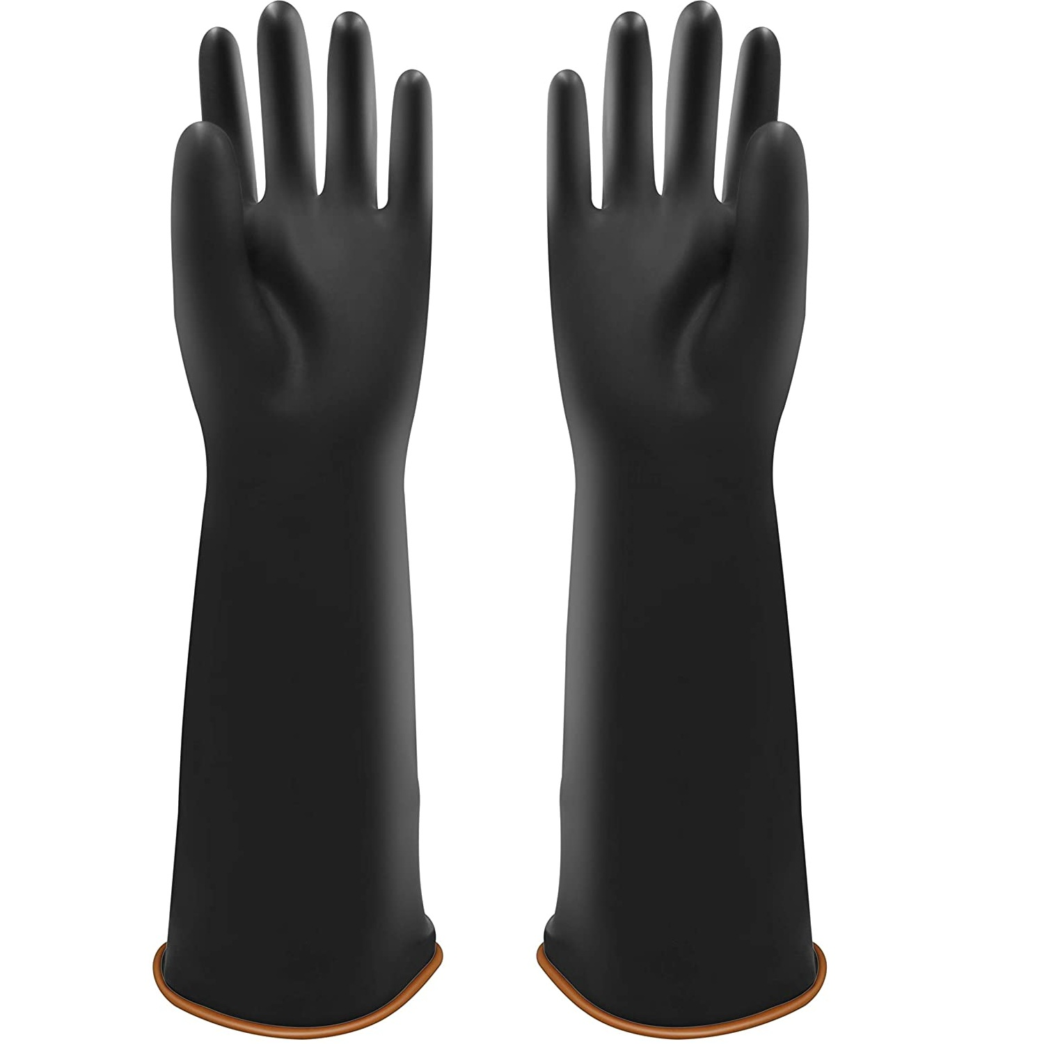 Industrial black rubber gloves