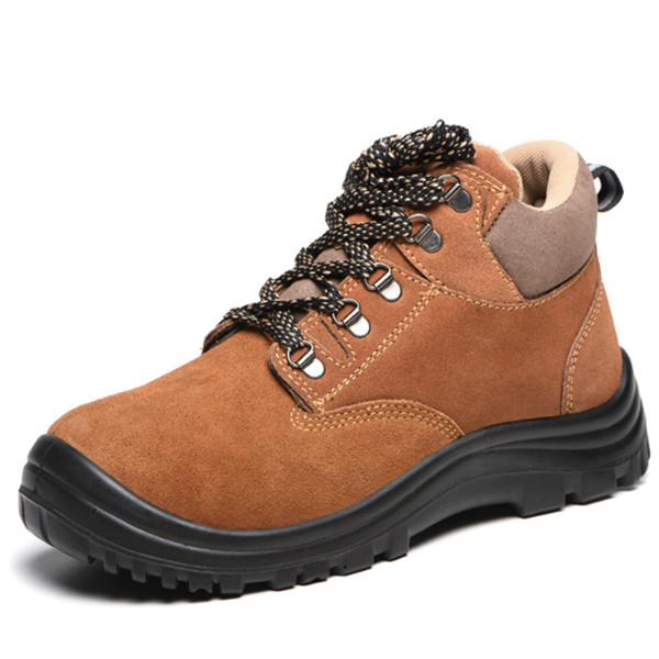 Low ankle oil acid resistant anti slip suede leather steel toe prevent puncture men protectiive safety work shoes