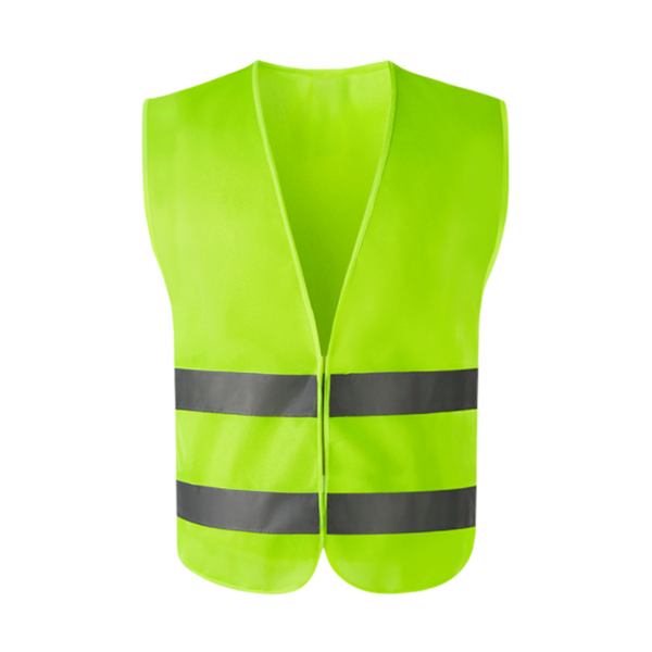 High visibility reflective tape vest with zip