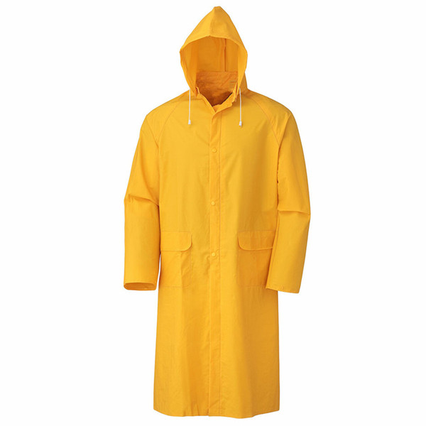 Waterproof yellow PVC long adults raincoat