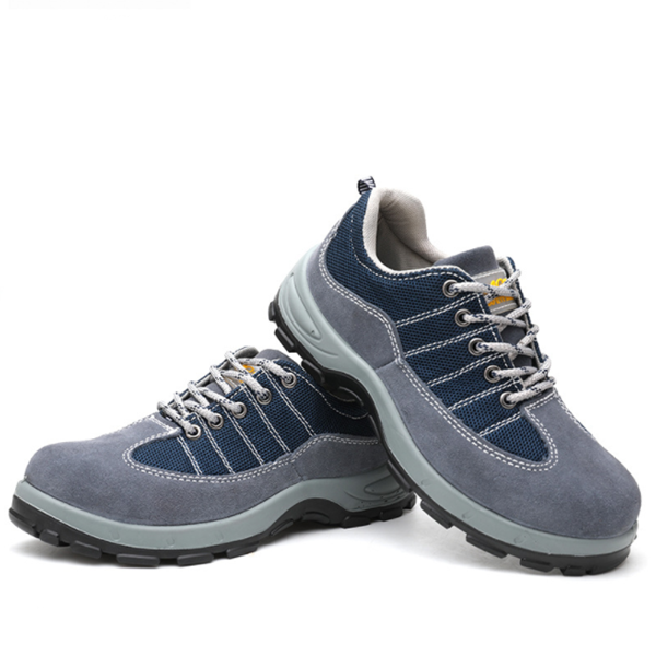Oil resistant shock absorption PU sole steel toe puncture prevent anti static safety shoes sneakers