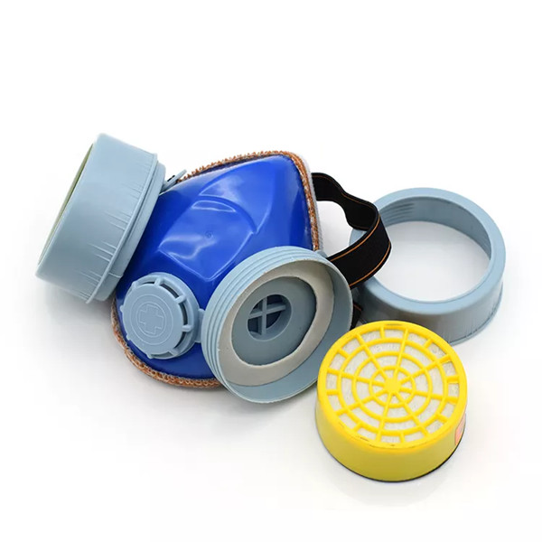 Dual cartridge gas mask respirator